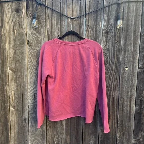 Ugg Hallidie Pinkish Red Crew Neck Short Pile Faux Fur Pullover size large - Picture 8 of 8